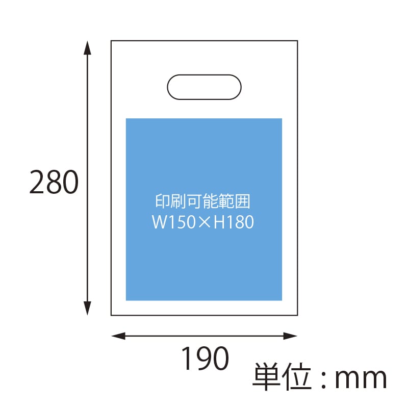 【オリジナル印刷】 特注HDポリ袋 19-28 1C カラー 36000枚