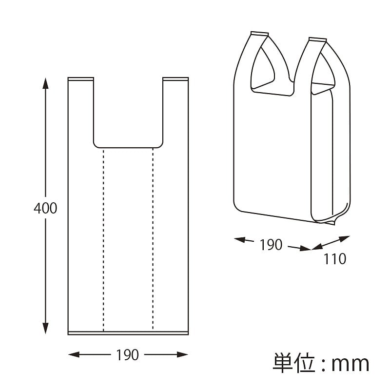 【オリジナル印刷】 特注バイオレジ袋 S　1C ナチュラルまたは乳白 13000枚