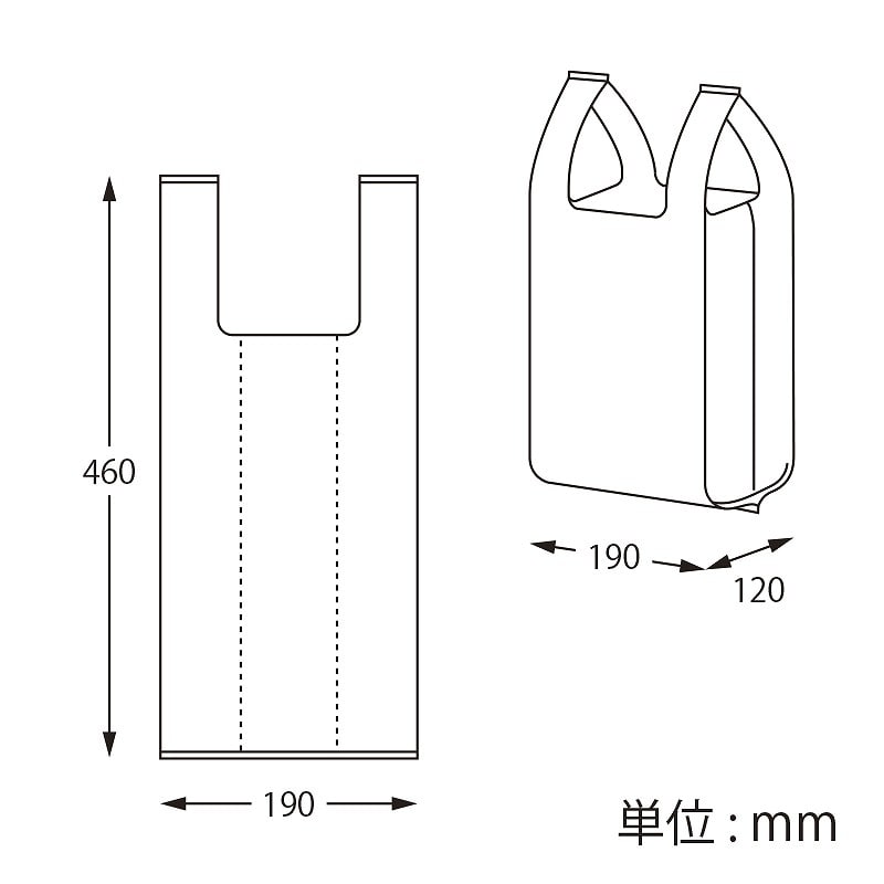 【オリジナル印刷】 特注バイオレジ袋 No16 1C ナチュラルまたは乳白 30000枚