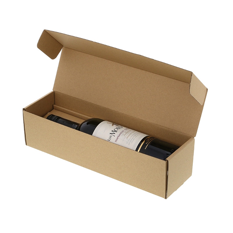【オリジナル印刷】特注小ロットナチュラルBOX Z-24 ワイン1本用 フルカラー片面印刷 300枚