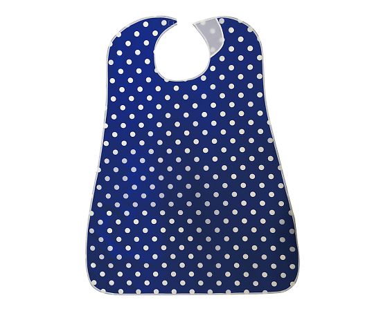 亀屋 防水食事用エプロン ドットブルー SE-68DB 1枚(ご注文単位1枚)【直送品】