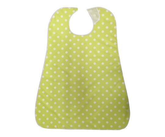 亀屋 防水食事用エプロン ドットイエローグリーン SE-70DYG 1枚(ご注文単位1枚)【直送品】
