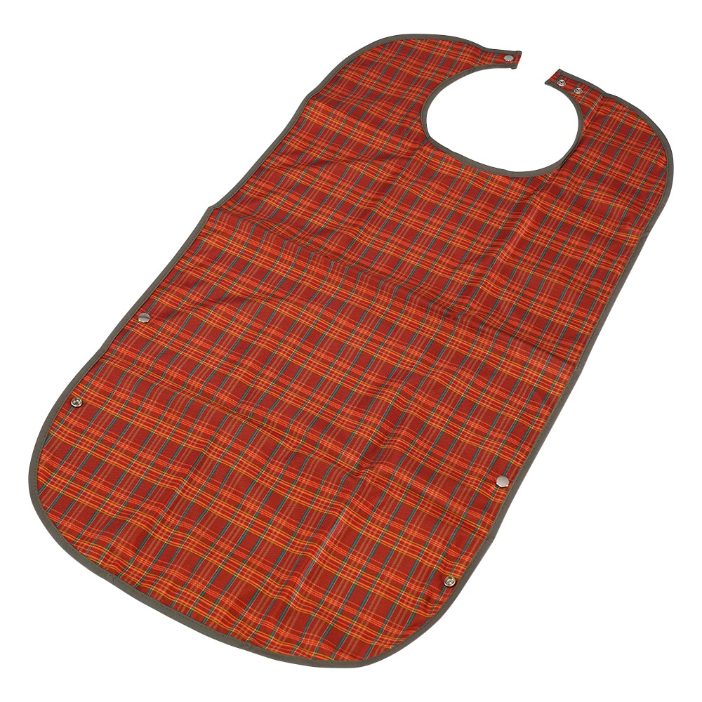 竹虎 食事用エプロン ソフラピレンチェック2WAYタイプ オレンジ 102281 1枚(ご注文単位1枚)【直送品】
