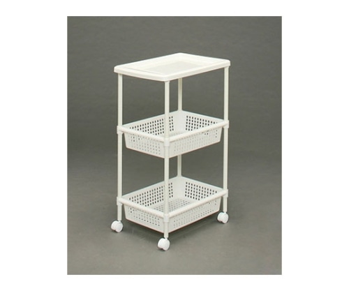 アイリスオーヤマ メタルポールワゴン ホワイト MKW-3W 1台(ご注文単位1台)【直送品】