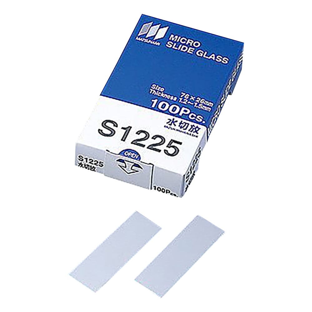 マツナミ 水スライドグラス 切放 100枚入 S1225 1箱(ご注文単位1箱)【直送品】