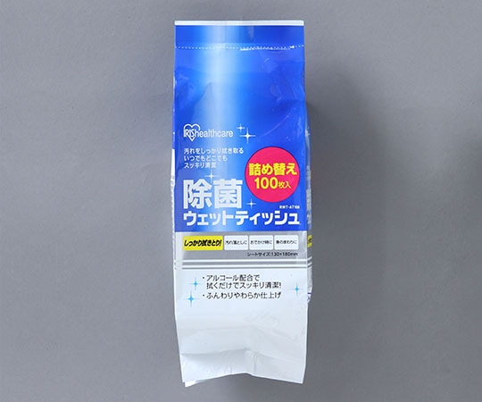 アイリスオーヤマ 除菌ウェットティッシュ 130×180mm 詰替え用 1個（100枚入）　RWT-AT100 1個（ご注文単位1個）【直送品】