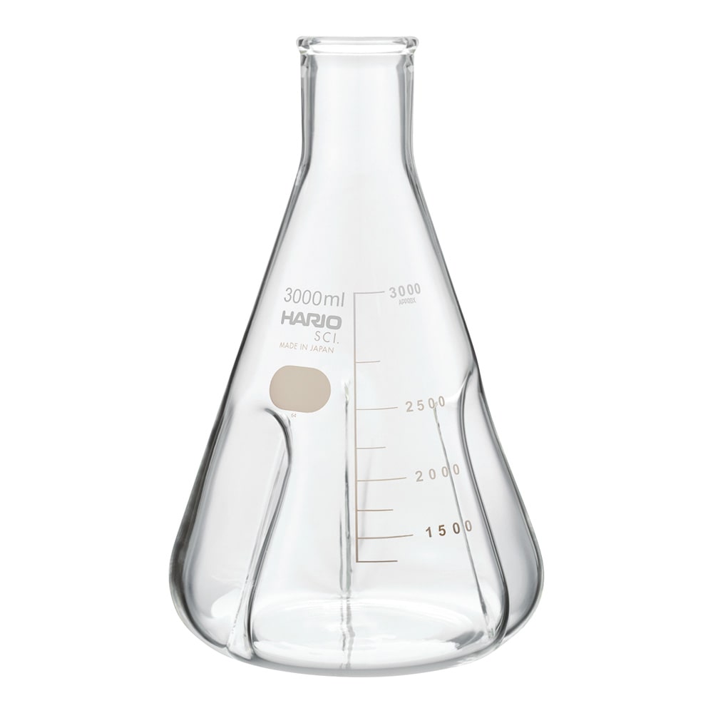 HARIO バッフル付き三角フラスコ 3000mL BSF-3L-SCI 1個(ご注文単位1個)【直送品】