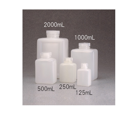 Nalge　Nunc　（サーモフィッシャーサイエンティフィック） 角型試薬ボトル HDPE 透明 2000mL 1パック（4本入）　2007-0064JP 1パック（ご注文単位1パック）【直送品】