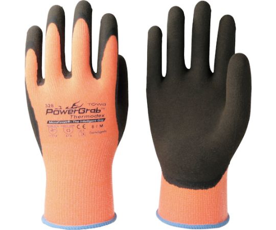 東和コーポレーション 防寒天然ゴムコート手袋 PowerGrab Thermodex M 328-M 1双(ご注文単位1双)【直送品】
