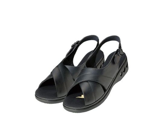 アズワン パーフェクトナース(ナースシューズ) クロスバンド ブラック L PN00203 1足(ご注文単位1足)【直送品】