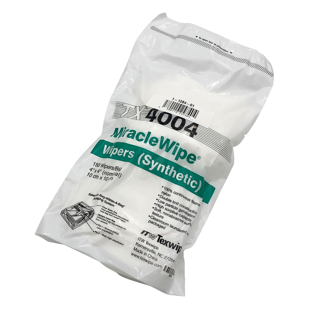 テックスワイプ(Texwipe) ミラクルワイプ 4×4インチ 1パック(150枚/袋×4袋入) TX4004 1箱(ご注文単位1箱)【直送品】