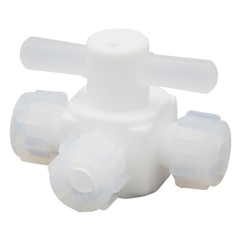 アズワン アズフロン(R)バルブ圧入型 三方 AF-VAL8-3 1個(ご注文単位1個)【直送品】