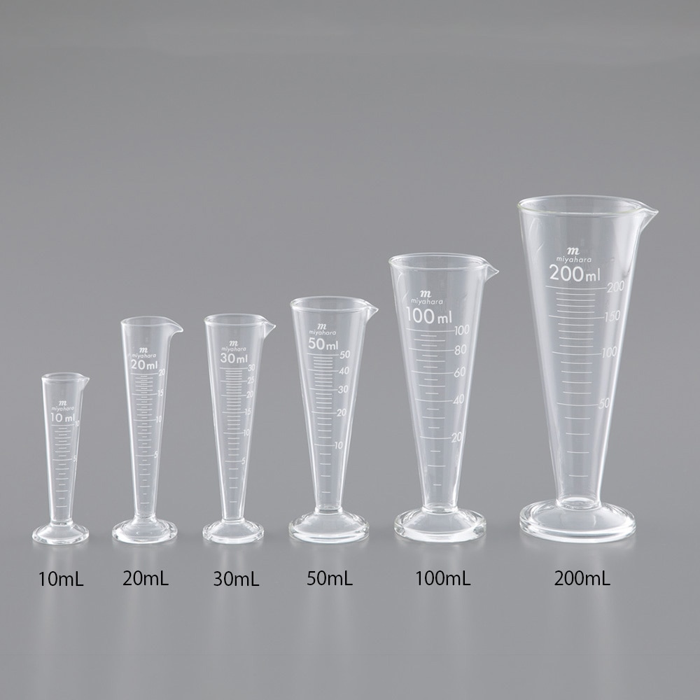 宮原計量器製作所 液量計（円錐型）　白目盛　50mL　mgw50 1個（ご注文単位1個）【直送品】