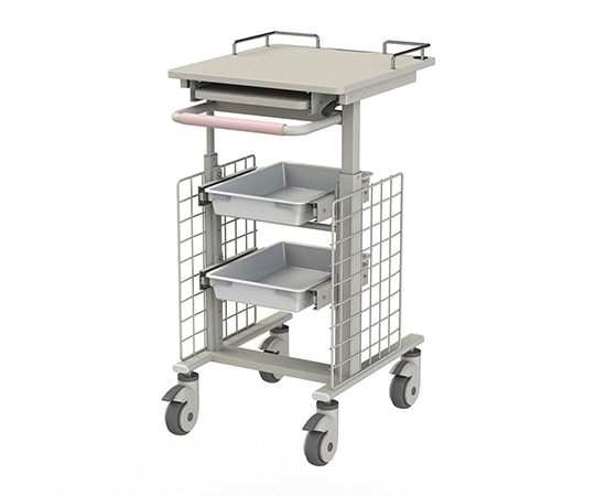 ナカバヤシ 電子カルテワゴンスリム(昇降タイプ サイドネット付き) 470×583×830~1050 RKW-402S 1個(ご注文単位1個)【直送品】