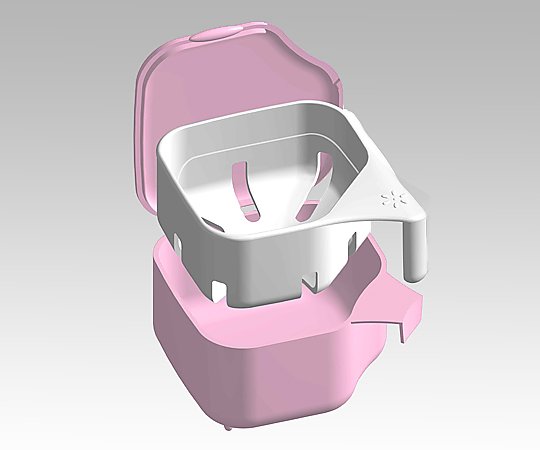 アズワン 入れ歯洗浄用カップ ピンク K-7012 1個(ご注文単位1個)【直送品】