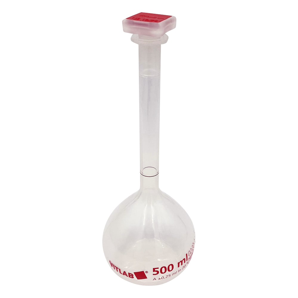 VITLAB PMPメスフラスコ(PP栓付き) 500mL 67504 1個(ご注文単位1個)【直送品】