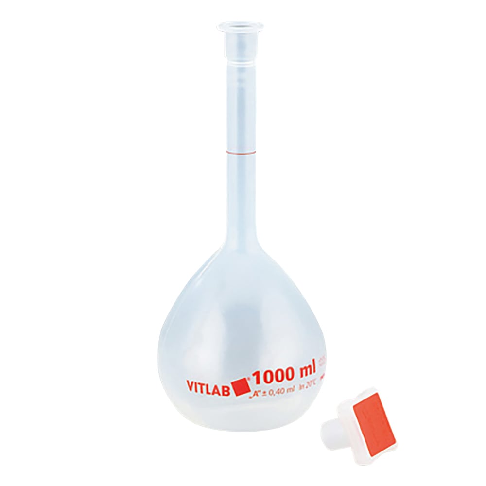 VITLAB EMユーロPMPメスフラスコ(PP栓付き) 1000mL 67604 1個(ご注文単位1個)【直送品】
