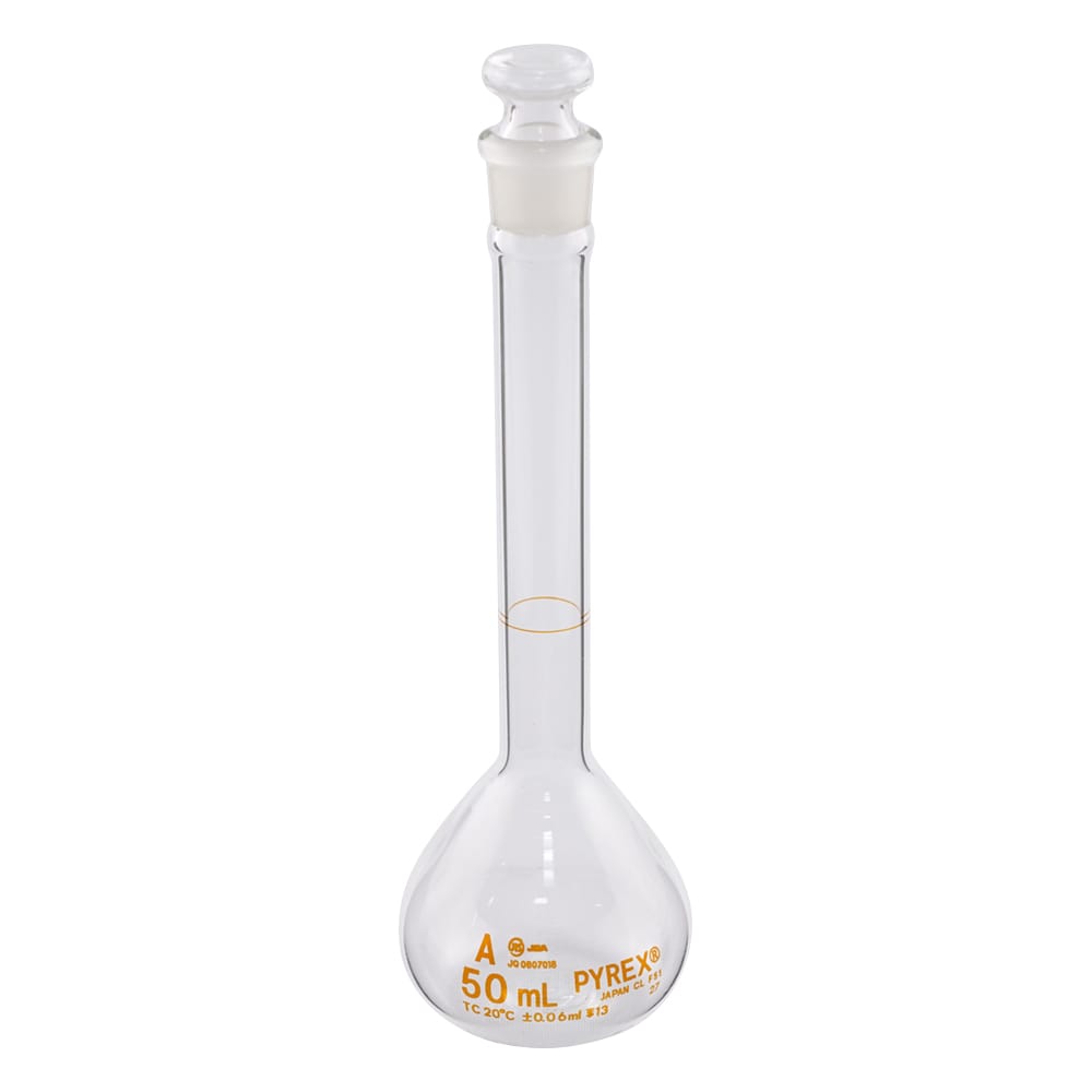 コーニング・PYREX メスフラスコ(JIS規格) 50mL 5640JIS-50 1個(ご注文単位1個)【直送品】