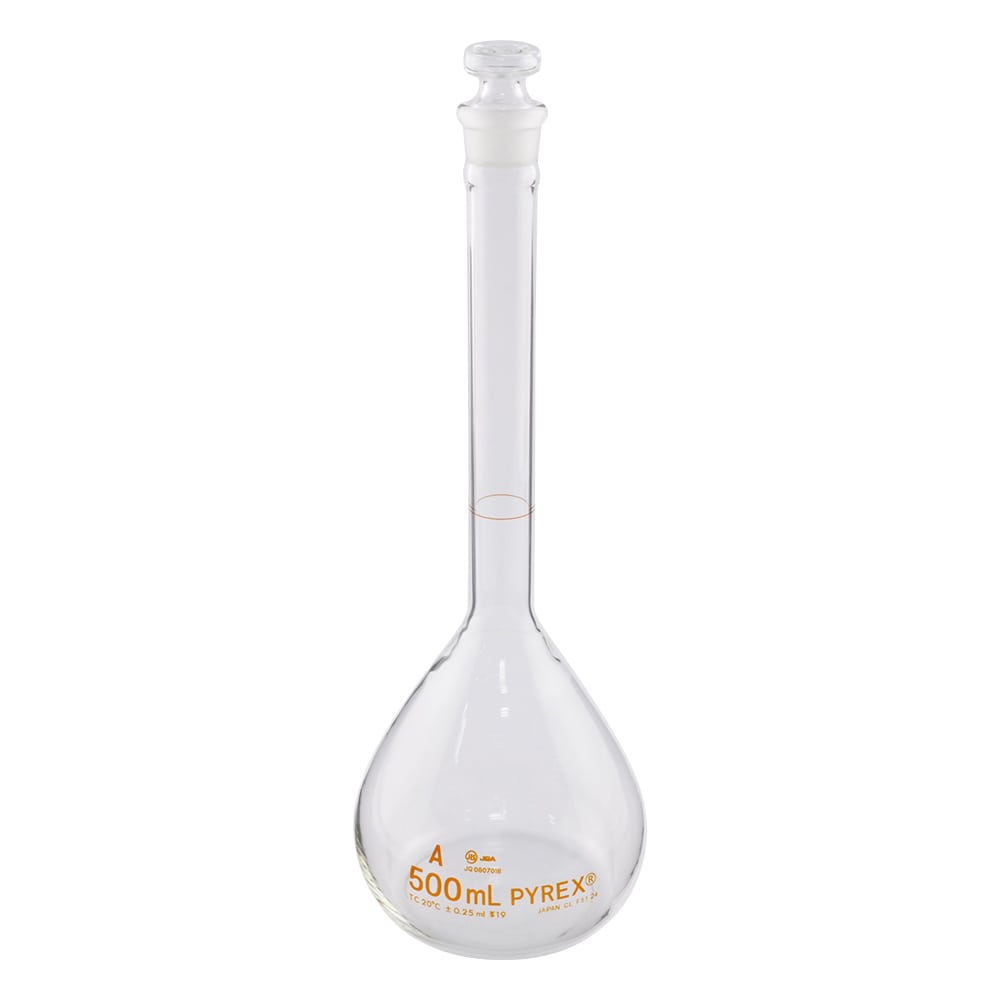 コーニング・PYREX メスフラスコ(JIS規格) 500mL 5640JIS-500 1個(ご注文単位1個)【直送品】