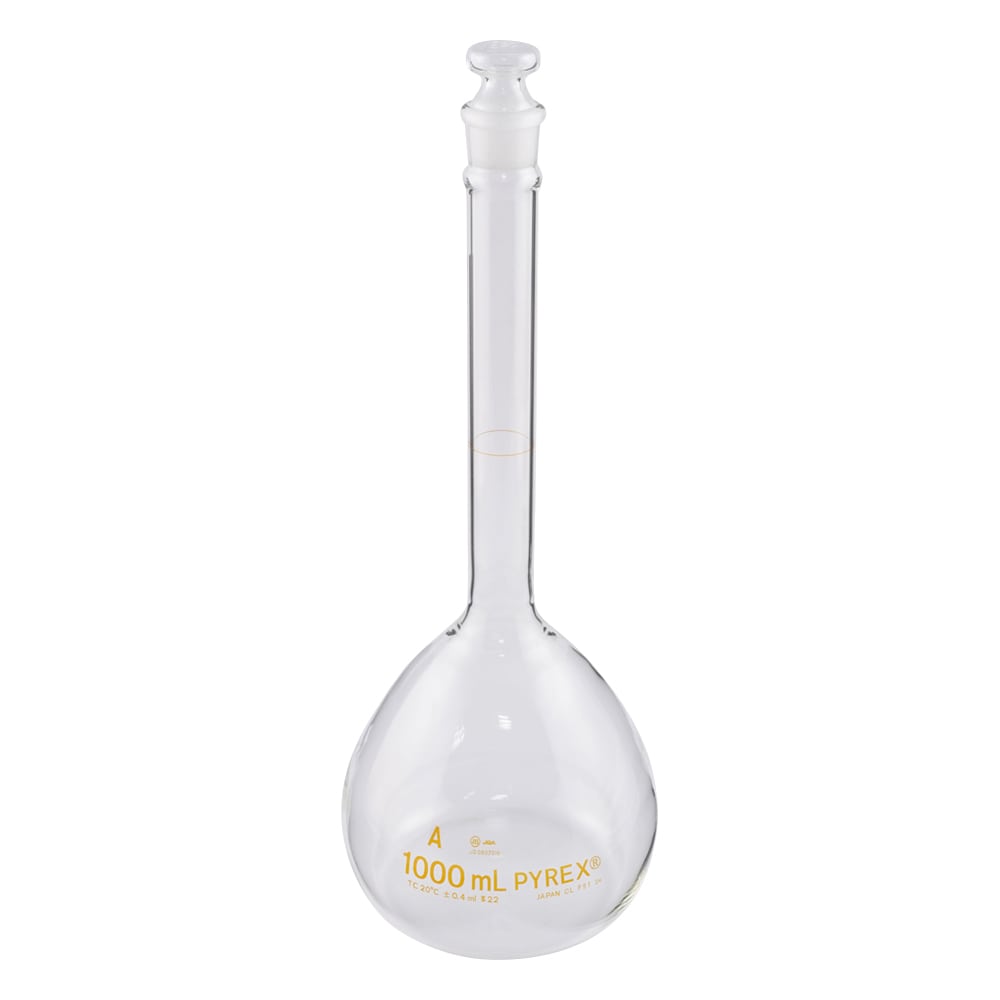 コーニング・PYREX メスフラスコ(JIS規格) 1000mL 5640JIS-1L 1個(ご注文単位1個)【直送品】