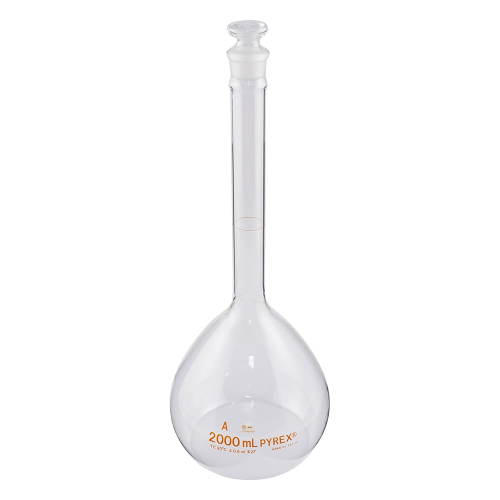 コーニング・PYREX メスフラスコ(JIS規格) 2000mL 5640JIS-2L 1個(ご注文単位1個)【直送品】