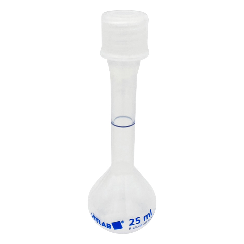 VITLAB スクリューキャップ付きPPメスフラスコ 25mL 671891 1個(ご注文単位1個)【直送品】