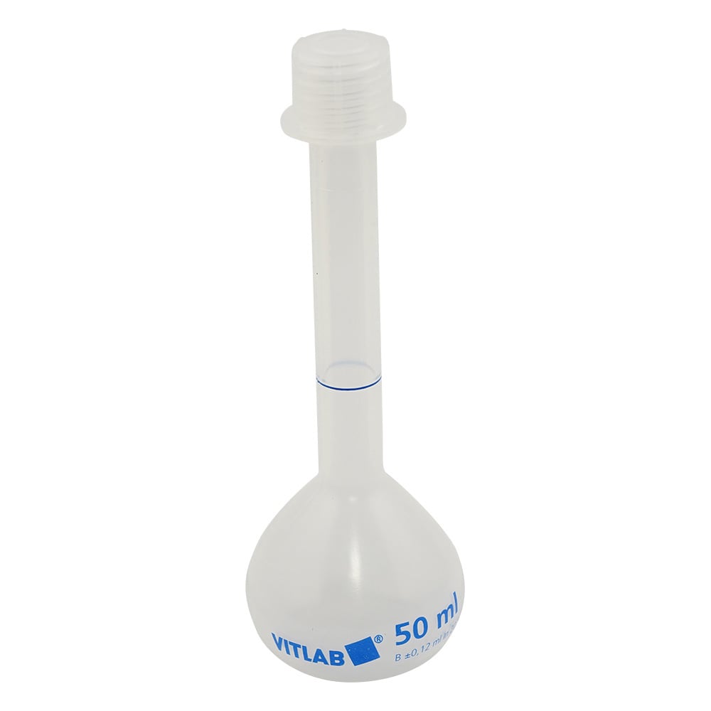 VITLAB スクリューキャップ付きPPメスフラスコ 50mL 672891 1個(ご注文単位1個)【直送品】