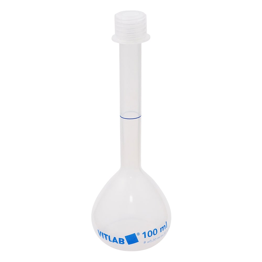 VITLAB スクリューキャップ付きPPメスフラスコ 100mL 673891 1個(ご注文単位1個)【直送品】