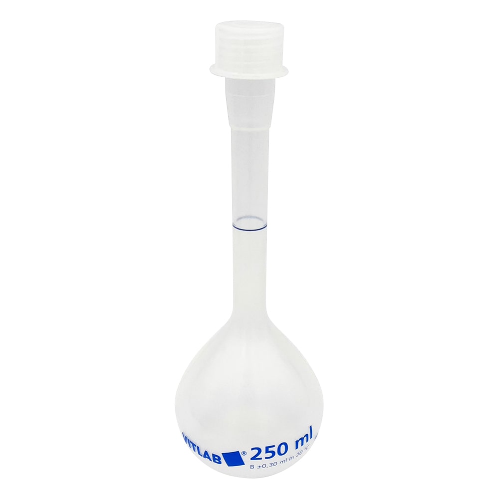 VITLAB スクリューキャップ付きPPメスフラスコ 250mL 674891 1個(ご注文単位1個)【直送品】