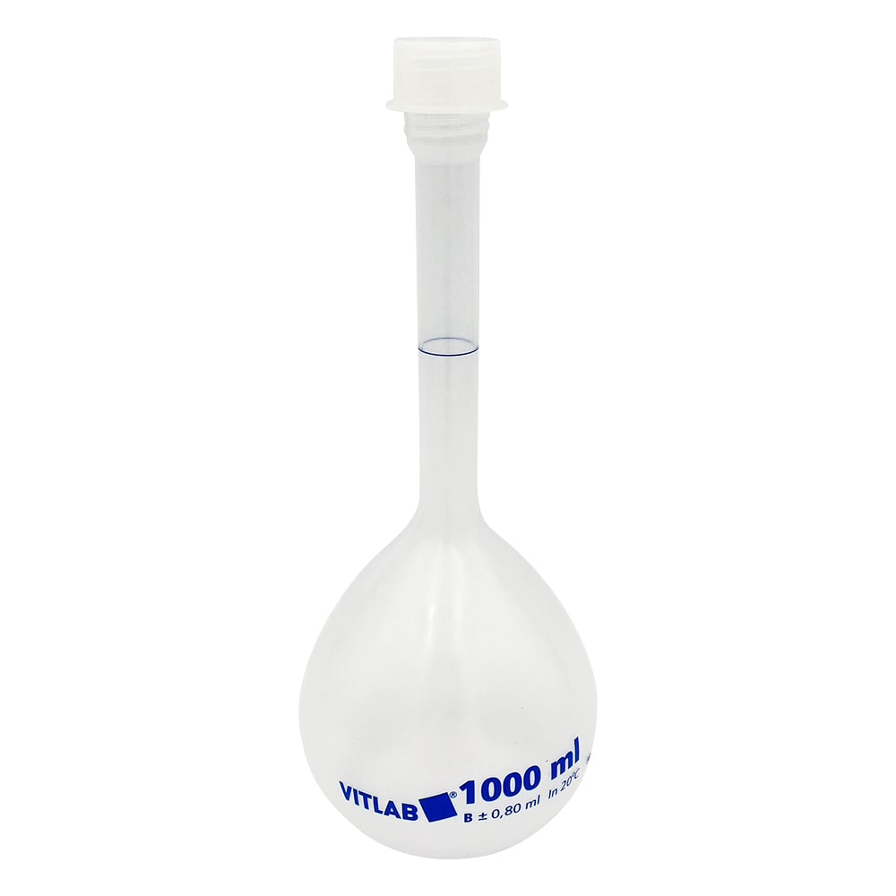 VITLAB スクリューキャップ付きPPメスフラスコ 1000mL 676891 1個(ご注文単位1個)【直送品】