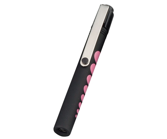 ナビス(アズワン) ポケットから落ちにくいナビスプッシュライト(ソフトLED) ショート ブラック/ピンク 1本(ご注文単位1本)【直送品】