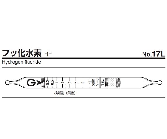 ガステック ガス検知管 フッ化水素 17L 1箱(ご注文単位1箱)【直送品】
