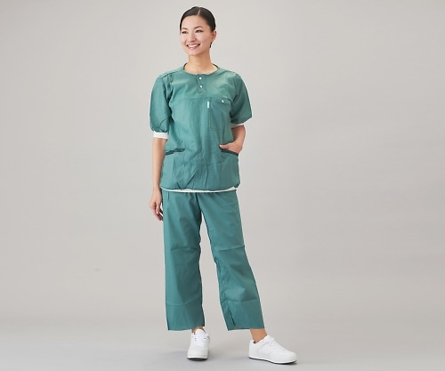 メンリッケ スクラブスーツ(ディスポタイプ上着・袖・裾カフ付) S 1袋(12枚入) 22610 1袋(ご注文単位1袋)【直送品】