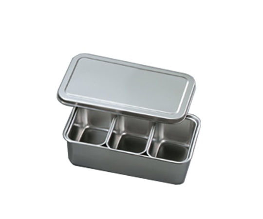 アズワン ステンレスバット蓋付き (仲子3ツ入り) 105×68×59mm 1個(ご注文単位1個)【直送品】