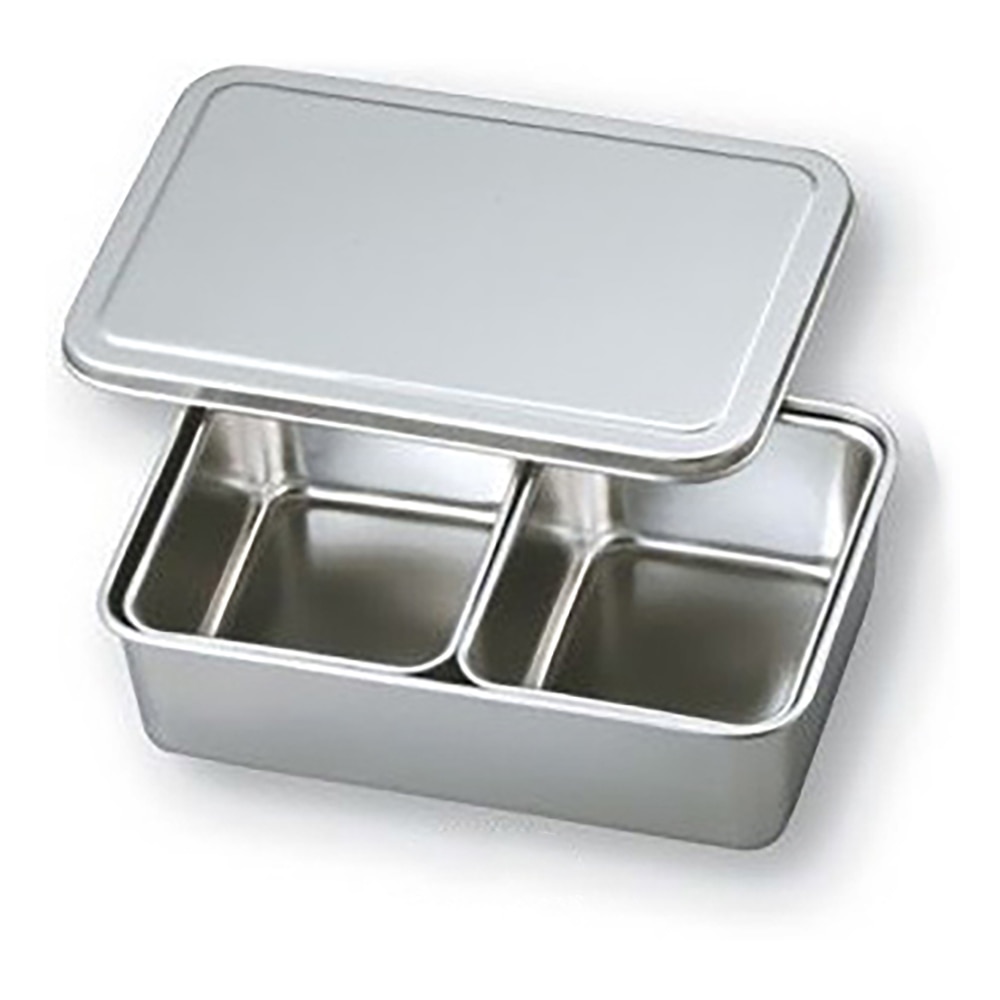 アズワン ステンレスバット蓋付き 普及型 (仲子2ツ入) 137×106×61mm 1個(ご注文単位1個)【直送品】
