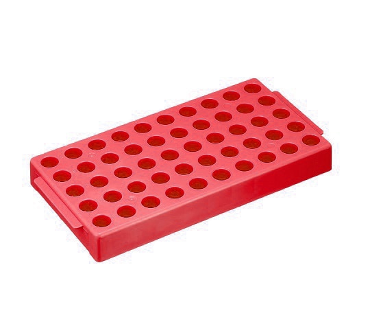 Simport クライオバイアル用ラック 50本収納 100×200×25mm 赤 1箱(4個入) T315-3 1箱(ご注文単位1箱)【直送品】