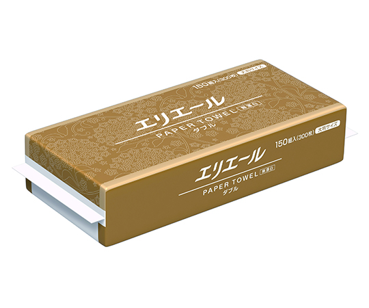 エリエール(大王製紙) ペーパータオル(無漂白ダブル大判)2枚重ね 230×248mm 300枚×25袋 1箱(ご注文単位1箱)【直送品】