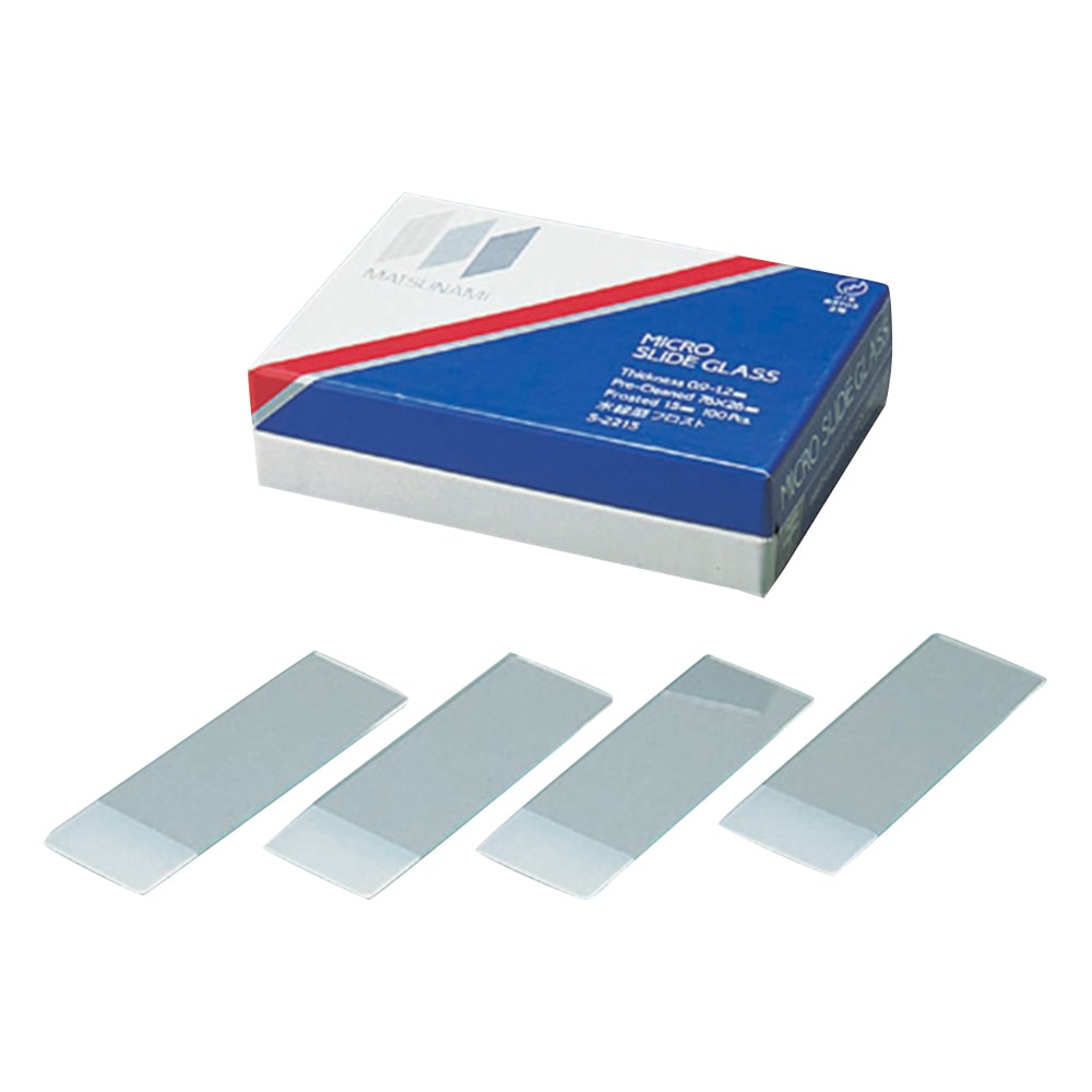 マツナミ フロストスライドグラス 白縁磨No.1 100枚入 S2111 1箱(ご注文単位1箱)【直送品】