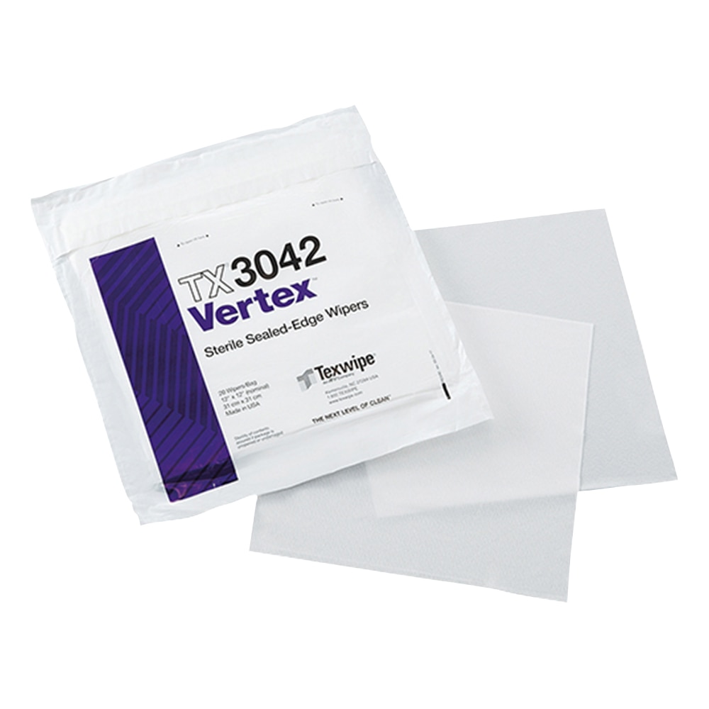 テックスワイプ(Texwipe) マイクロワイパー VertexR 310×310mm 1袋(20枚/袋×5袋入) TX3042 1袋(ご注文単位1袋)【直送品】