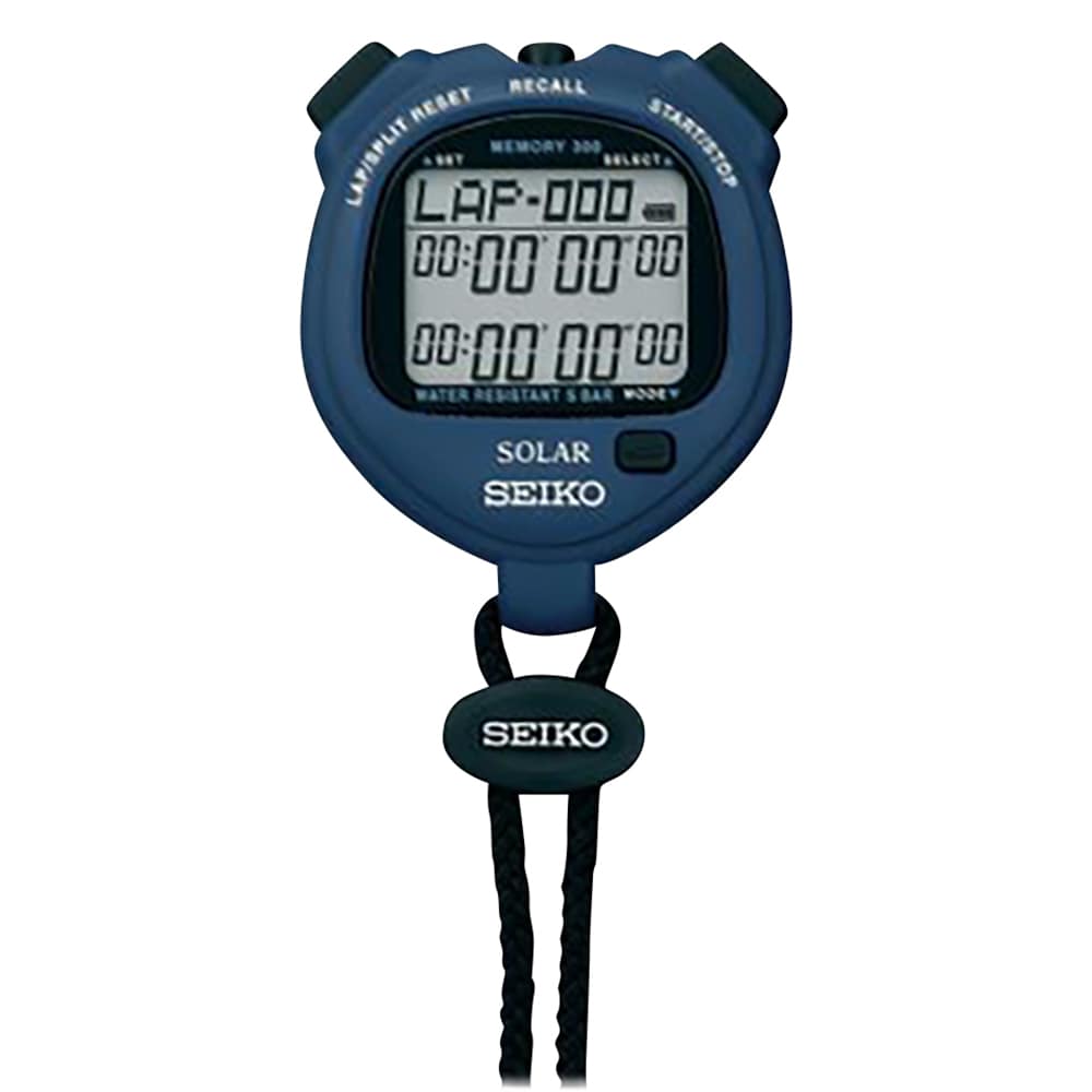 セイコー デジタルストップウォッチ(ソーラー充電型) ブルー SVAJ005 1台(ご注文単位1台)【直送品】