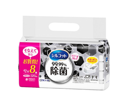 ユニ・チャーム シルコット99.99%除菌ウェット 詰替 40枚 8個パック 1袋(ご注文単位1袋)【直送品】