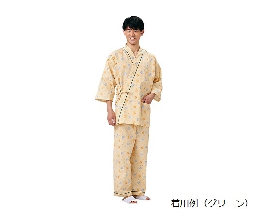 アズワン サンホスピタル病衣 （セパレーツ） グリーン／ L　 1枚（ご注文単位1枚）【直送品】