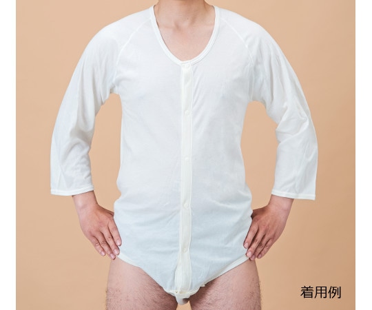 神戸生絲 紳士・婦人共用　前開き7分袖ボディシャツ　L　No.112 1枚（ご注文単位1枚）【直送品】