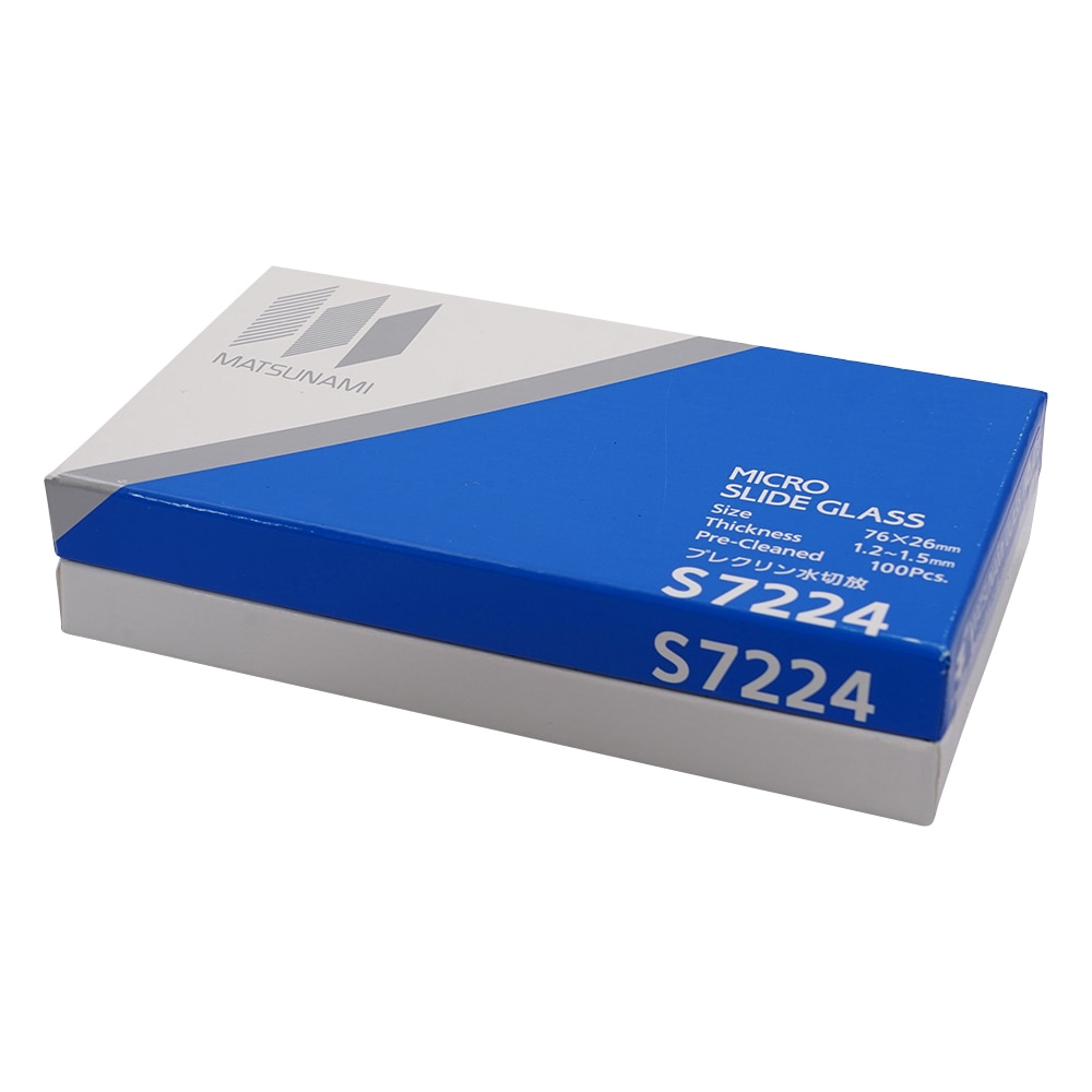 マツナミ 水スライドグラス プレクリン切放 100枚入 S7224 1箱(ご注文単位1箱)【直送品】