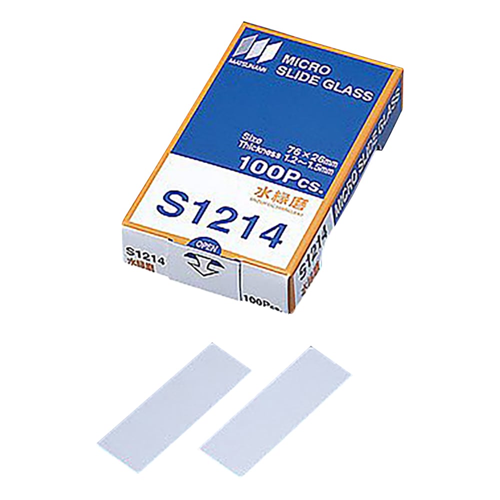 マツナミ 水スライドグラス 縁磨 100枚入 S1214 1箱(ご注文単位1箱)【直送品】