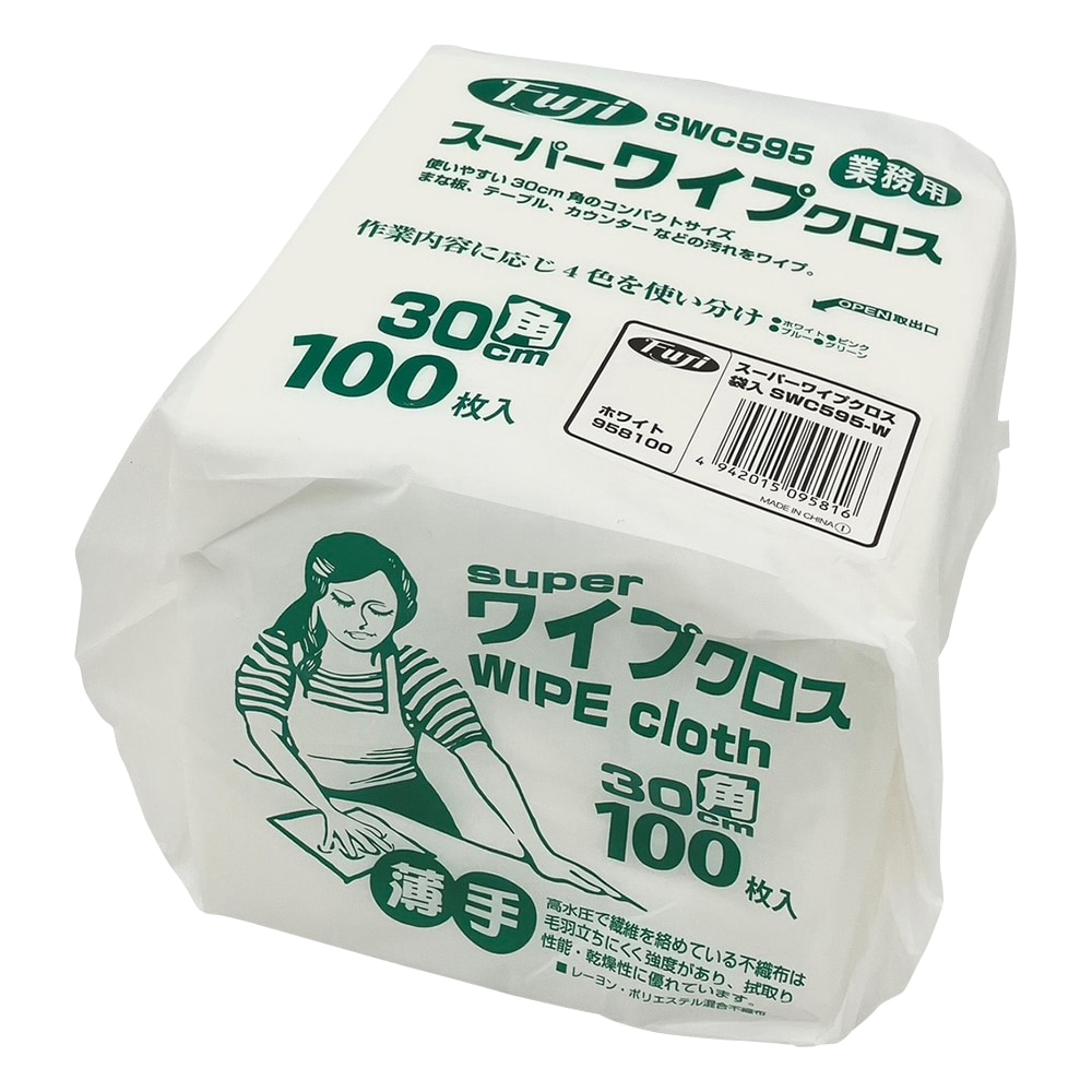 尚美堂 スーパーワイプクロス 100枚入 ホワイト 958100 1袋(ご注文単位1袋)【直送品】