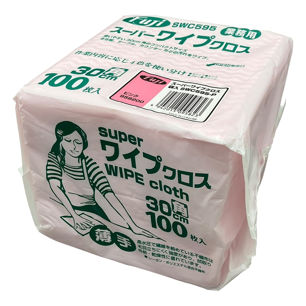 尚美堂 スーパーワイプクロス ピンク 100枚入 958200 1袋(ご注文単位1袋)【直送品】