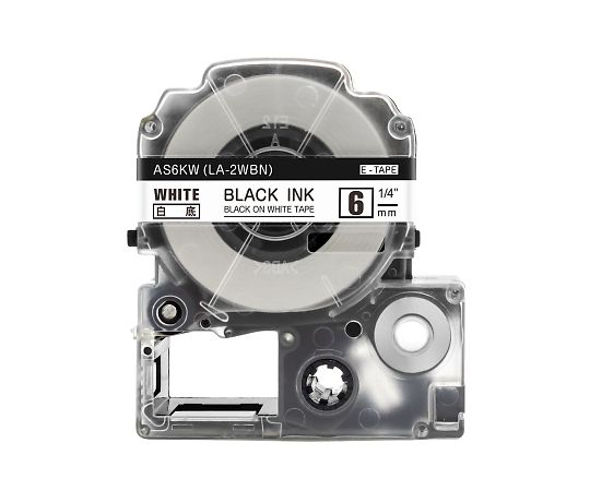 AIMO テープカートリッジ ホワイト 6mm AS6KW 1パック(ご注文単位1パック)【直送品】