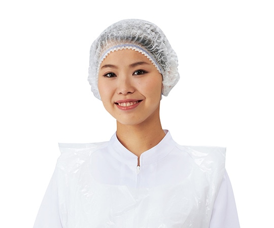 パル 使い捨てカラーモブキャップ ホワイト 100枚入　D93110(W) 1袋（ご注文単位1袋）【直送品】