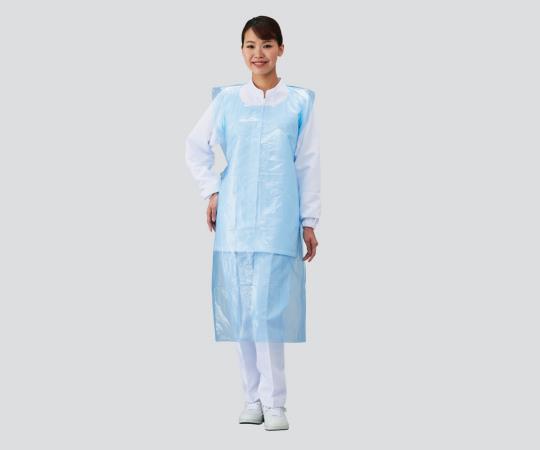 アズワン SFポリエチエプロン(エコノミー・袖なし)　ブルー　1箱(50枚入)　 1箱（ご注文単位1箱）【直送品】